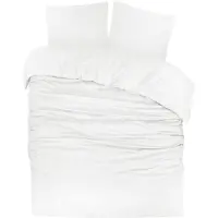 DoubleDry Housse de couette Flanelle - 140x200/220 cm Single - 100% coton doux - Respirant et doux pour la peau - Certifié OEKO-TEX & BSCI - Blanc