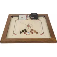 Ubergames Grootmeester Carrom set - 16 kg - Bois dur India - Designed in UK - magnifiquement fini - Qualité et classe - ECO India avec sac -