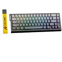 Attack Shark X68HE - Clavier gaming filaire à commutateurs magnétiques - 66 touches - Touches PBT imprimées sur le côté - RGB - Lanière décorative - 8 kHz - 0,01 mm RT - 0,125 ms - Moonlit Night