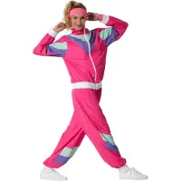 TecTake dressforfun - costume femme rétro 80s 90s jogging - rose, L - Costume carnaval - Halloween - Dress up - Party wear - Carnaval wear - Party - Party wear
