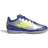 Adidas Enfant F50 Messi Club La Vida Rapida Pack Crampons Astro terrain stabilisé Silver Metallic/Solar Yellow/Lucid Blue