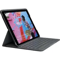 Logitech Slim Folio - Clavier et étui - Bluetooth - QWERTY - espagnol - graphite - pour Apple iPad 10.2-inch (7e génération, 8e génération, 9e génération)