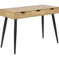 Molecule Table console -Reproduction chêne sauvage - 110 x 50 cm - 3 tiroirs
