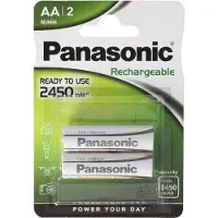 Panasonic P6E/2B2450 1x2 Akku NiMH Mignon AA 2450 mAh Rechargeable Evolta