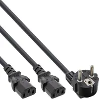 InLine Câble d'alimentation en Y (3 m), Câble d'alimentation, Noir