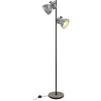 Eglo Lampadaire Barnstaple 2 flammes patine brune, noir, zinc