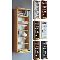 Hioshop bois CD DVD étagère murale étagère suspendue armoire murale vitrine Loposa porte vitrée bois CD DVD étagère murale étagère suspendue armoire murale vitrine Loposa porte vitrée