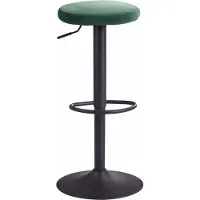 Wohnling Tabouret de bar vert velours sans dossier 58 - 79 cm |