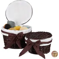 Relaxdays Set de 2 corbeilles de rangement (31 cm, 2x)