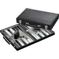 Philos Backgammon mallette en similicuir moyenne
