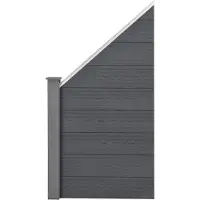 Neu.holz Clôture de jardin WPC 'Segovia' Élément incliné 180 x 96 cm Protection visuelle Gris