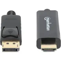 Manhattan Adaptateur - MANHATTAN - 152679 - DisplayPort vers HDMI - 1,8 m - Connecteur plaqué Or