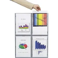 PaperFlow Support mural d’informations, coloris aluminium, 4 p.