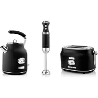 WESTINGHOUSE Retro Frühstücksset, 2-Schlitz Toaster, Wasserkocher, Stabmixer