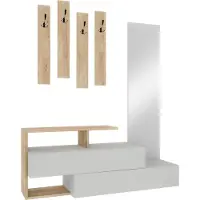 Decortie Meuble de vestiaire Woody Fashion - 100% mélaminé - Chêne blanc
