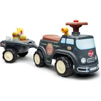 Falk Porteur - - Food Truck - Volant directionnel - Remorque - Dès 12 Mois - 100% Fabriqué en France