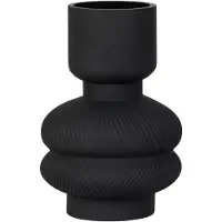House Nordic Vase rond en verre noir 15x22 cm