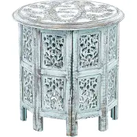 Beliani Table D'appoint Borai Bleu Clair