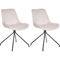 Beliani Chaise de salle à manger en velours Lot de 2 Beige Navasota Lumarko