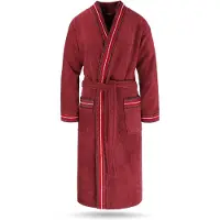 Normani Peignoir long bordeaux / rouge cerise / rouge vif / blanc