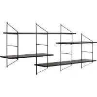 Giga Meubel Etagère murale Newton avec 4 tablettes - noir