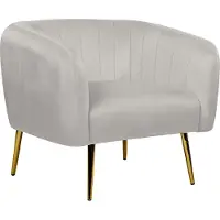 Beliani Fauteuil Laconia Velours Gris Clair