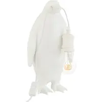 J-Line Lampe de table Pingouin - Résine - Blanc - Petite taille