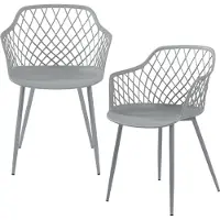En.casa Chaise de salle à manger 'Kangasniemi' set de 2 pièces métal plastique 82 x 56 x 52 cm gris clair