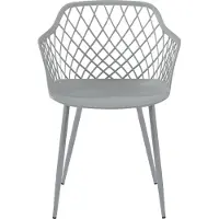En.casa Chaise de salle à manger 'Kangasniemi' set de 2 pièces métal plastique 82 x 56 x 52 cm gris clair