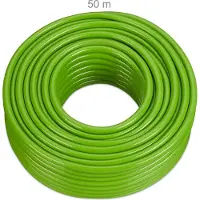 Relaxdays Tuyau d'arrosage 50 m, tuyau d'arrosage universel, 1/2 pouce, pour l'arrosage des parterres et de la pelouse, en plastique, vert clair