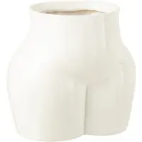 J-Line Vase femme haut etain brillant blanc
