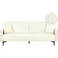 Beliani Canapé-Lit Lucan Blanc Cassé Bouclé