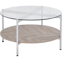 Beliani Table Basse Métal Plaqué En Bois Argenté Lovell