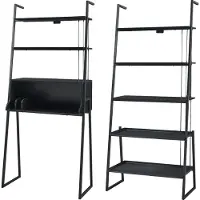 En.casa Ensemble de meubles 'Storfjord' 2 pcs. 1x bureau et 1x étagère échelle métal noir