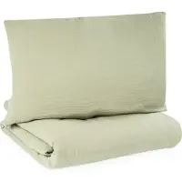 Julius Zöllner Parure de lit enfant Mousseline Lime 100 x 135 cm + 40 x 60 cm (135 x 100 cm, 40 x 60 cm)
