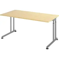 Hjh OFFICE PRO Bureau pied C 160x80cm érable/argenté