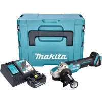 Makita DGA 520 RT1JX1 Meuleuse d'angle sans fil 18 V 125 mm X-LOCK Brushless + 1x batterie 5,0 Ah + chargeur + Makpac