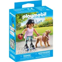 Playmobil 71739 Patineuse en ligne avec retriever 71739