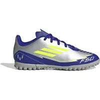 Adidas Enfant F50 Messi Club La Vida Rapida Pack Crampons Astro terrain stabilisé Silver Metallic/Solar Yellow/Lucid Blue