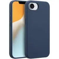 Accezz Coque Liquid Silicone avec MagSafe Apple iPhone 17e / 16e - Bleu foncé