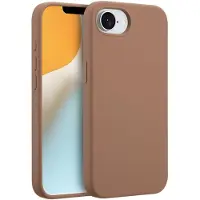 Accezz Coque Liquid Silicone avec MagSafe pour Apple iPhone 17e / 16e - Marron clair