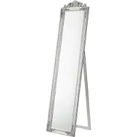 En.casa Miroir sur pied 'Arezzo' 160x40 cm rectangulaire basculant argenté
