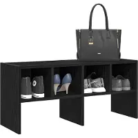 vidaXL Étagère à chaussures empilable en chêne noir 89,5 x 30 x 40 cm