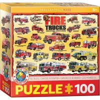 Eurographics Puzzle Jigsaw 100 Pièces Camions de Pompiers
