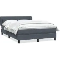 vidaXL Lit boxspring avec matelas gris foncé 160x210 cm velours