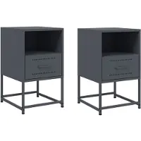 vidaXL Tables de chevet 2 pcs anthracite 36x39x60,5 cm acier