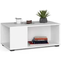 Akord Table basse Juliet blanche design moderne et fonctionnel 90 cm