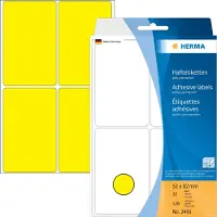 Herma - étiquettes multi-usage,52 x 82 mm, jaune, grand paquet contenu: 128 pièces -2491