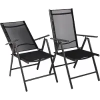 VCM Lot De 2 Chaises De Jardin Pliables Dimensions : Env. H 105 X L 56 X P 65 Cm Aluminium Chaises De Camping Mobilier De Jardin