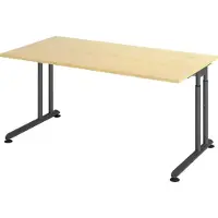 Hjh OFFICE PRO Bureau pied C 160x80cm érable/graphite